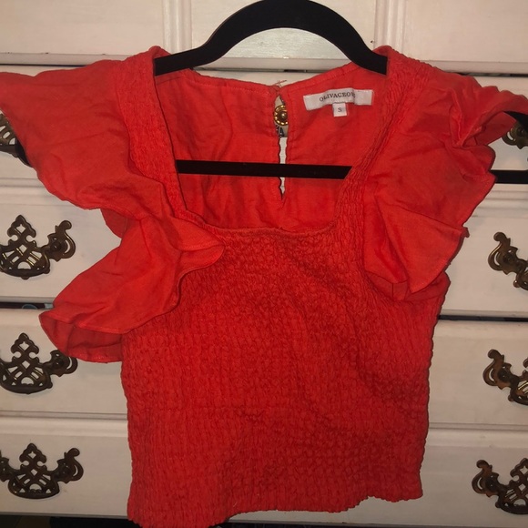 Olivaceous Ruffle Top! - Picture 3 of 3